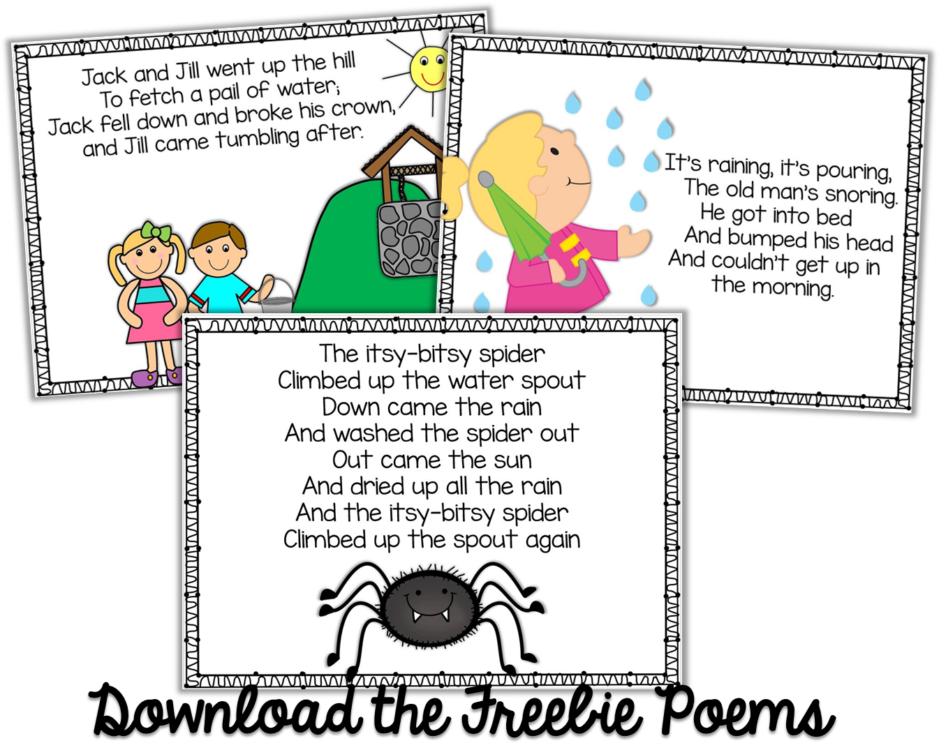 Freebie Kindergarten Weekly Poems - Dibujos Animados Poesias Y Rimas Clipart (1349x1141), Png Download