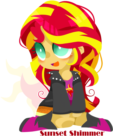 Snow Angel, Chibi, Cute, Equestria Girls, Open Mouth, - Sunset Shimmer Clipart (581x600), Png Download