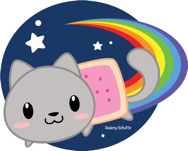 Chibi Nyan Cat By Daieny - Drawing Clipart (760x619), Png Download