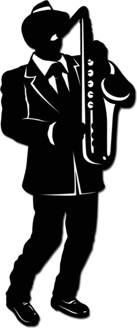 Tubes Musiques - Silhouette Jazz Clipart (476x1117), Png Download