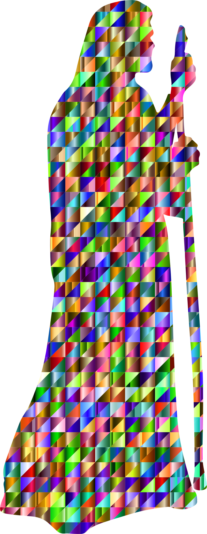 Triangular Jesus The Shepherd Clipart (866x2224), Png Download