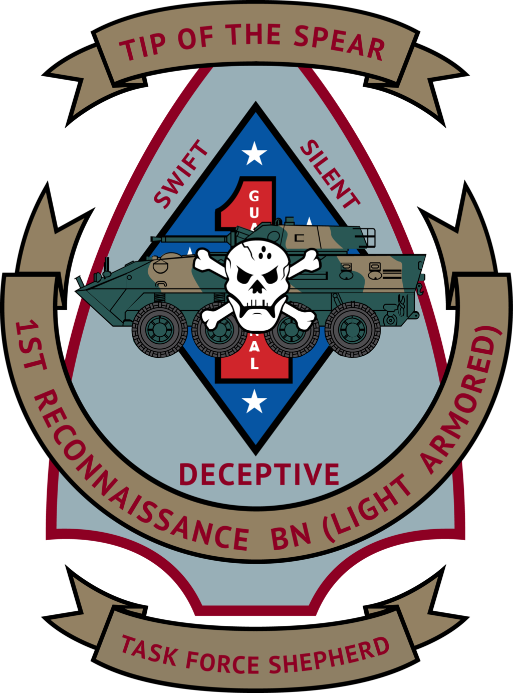 1st Rla Bn Hoodie - 1st Recon Bn Note Cards (pk Of 10) Clipart (1024x1383), Png Download