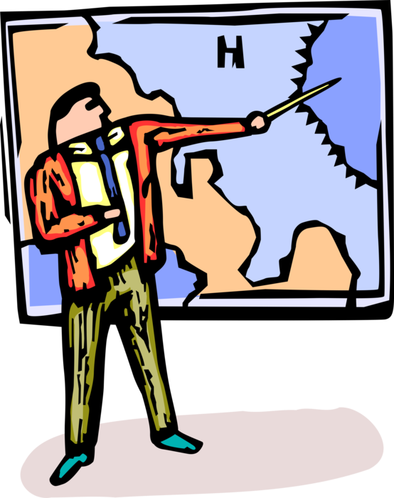 Vector Illustration Of Television News Weatherman Points - Clip Art - Png Download (554x700), Png Download