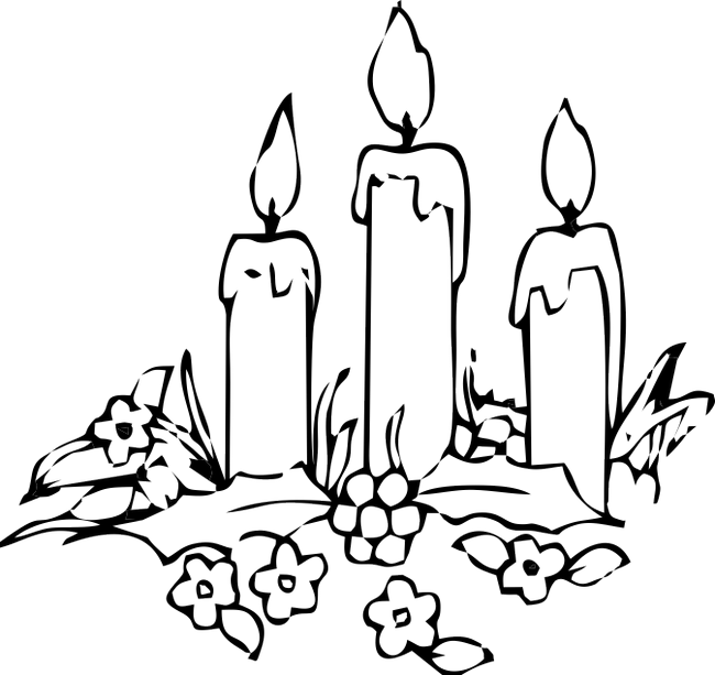 Advent Wreath Coloring Book Hosanna Clip Art Maundy - Velas De Navidad Para Colorear - Png Download (650x613), Png Download