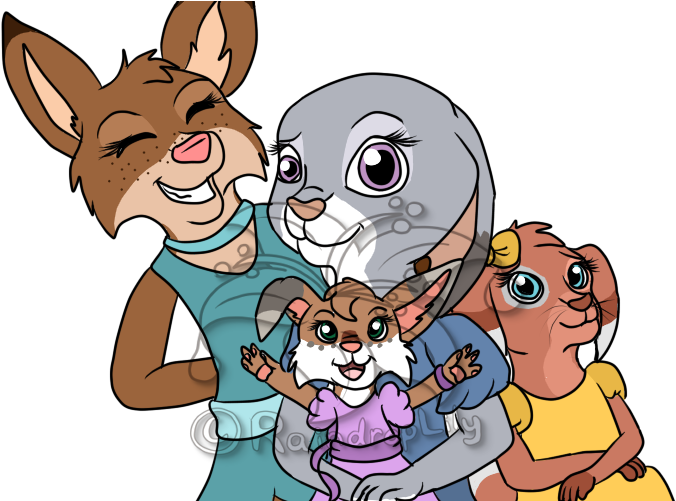 At Wilde Girls Family Pic By Raindroplily-darcwyx - Cartoon Clipart (750x500), Png Download