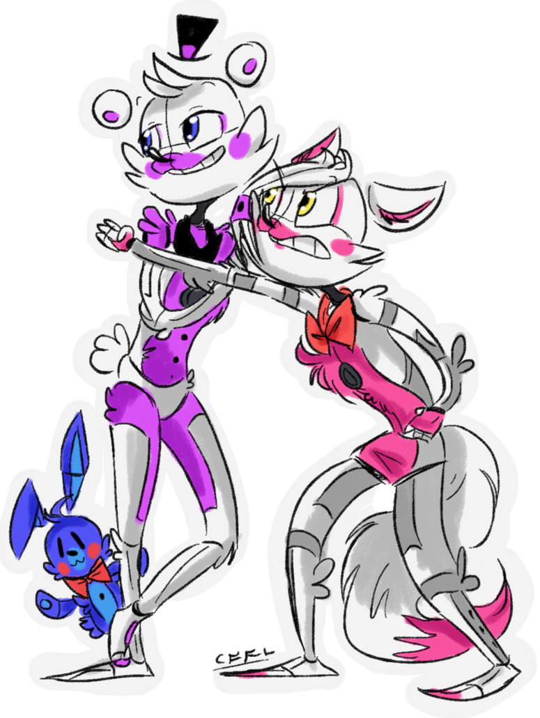 Funtime Foxy, Fnaf Sl, Fnaf Sister Location, Indie - Ft Foxy X Ballora Clipart (775x1031), Png Download