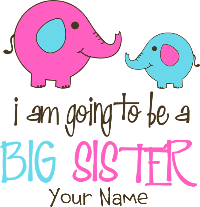 Favorite - Personalized Big Sister Elephant Throw Blanket Clipart (700x700), Png Download
