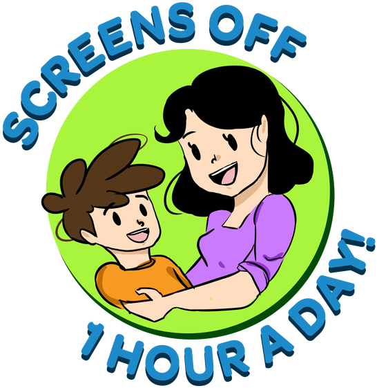 All Screens Off Hour A Day Challenge - Cartoon Clipart (630x630), Png Download