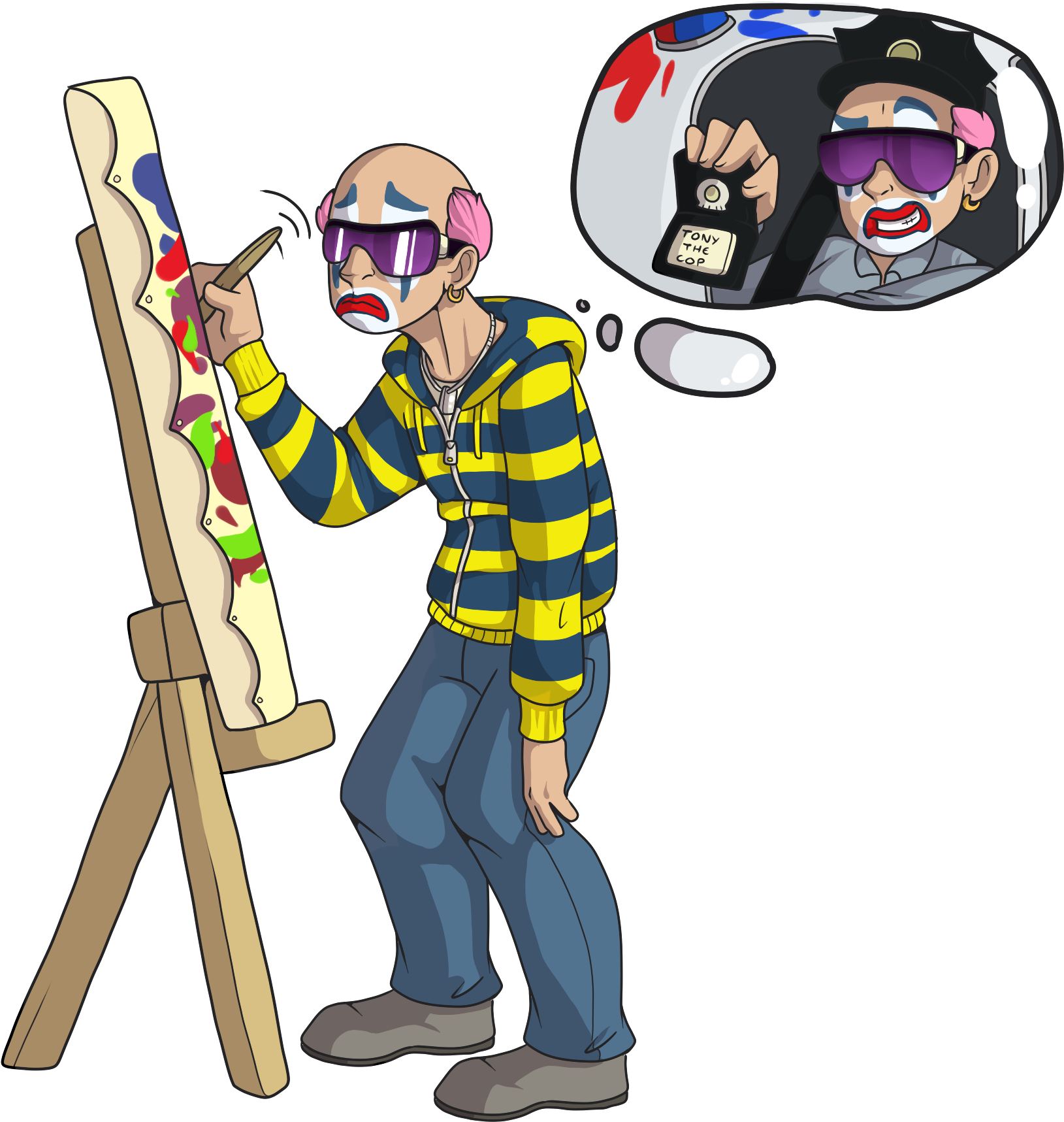 The Saddest Tony - Cartoon Clipart (1804x1893), Png Download