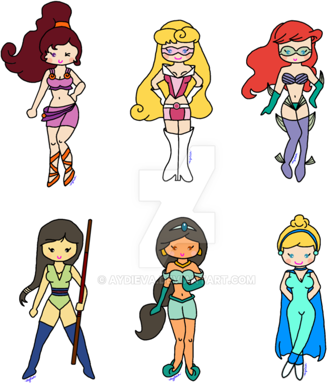 Disney Princess Superhero Clipart (894x894), Png Download