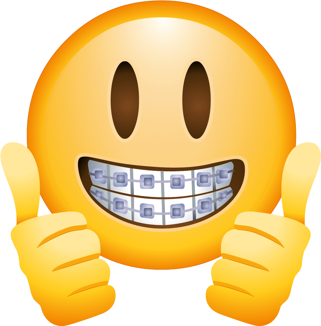 Braces Face Emoji Transparent Stick Png - Emoji De Aparelho Nos Dentes Clipart (1200x1200), Png Download