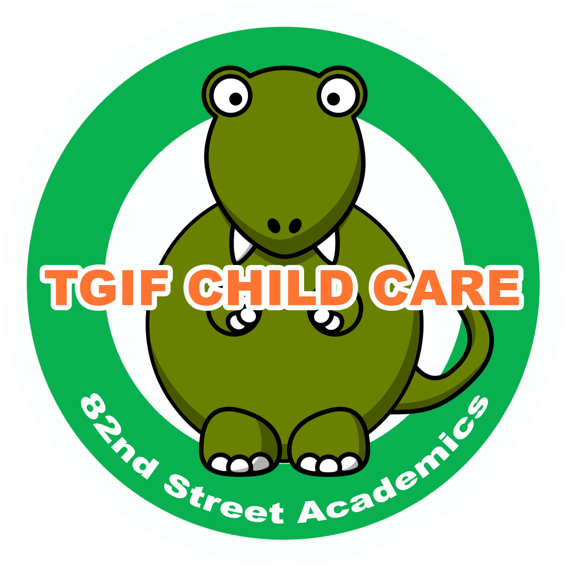 Logo Tgif Child Care-1 - Cartoon Tyrannosaurus Rex Dinosaur Shower Curtain Clipart (1875x1275), Png Download
