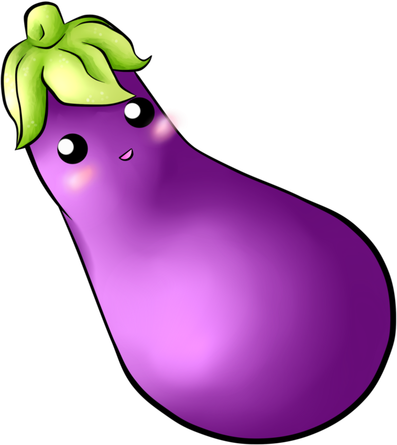 Eggplant Png Cartoon - Cute Eggplant Png Clipart (894x894), Png Download