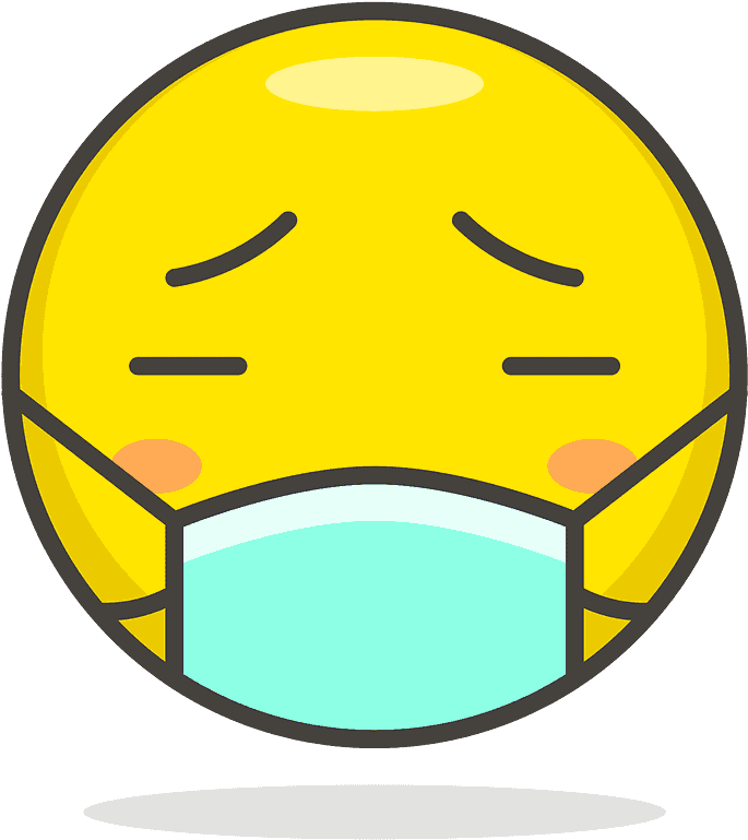 Face With Medical Mask Emoji Clipart - Social Distancing Emoji - Png Download (800x800), Png Download