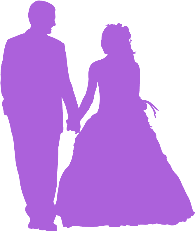 Funny Married Couple Silhouette Clipart (678x800), Png Download