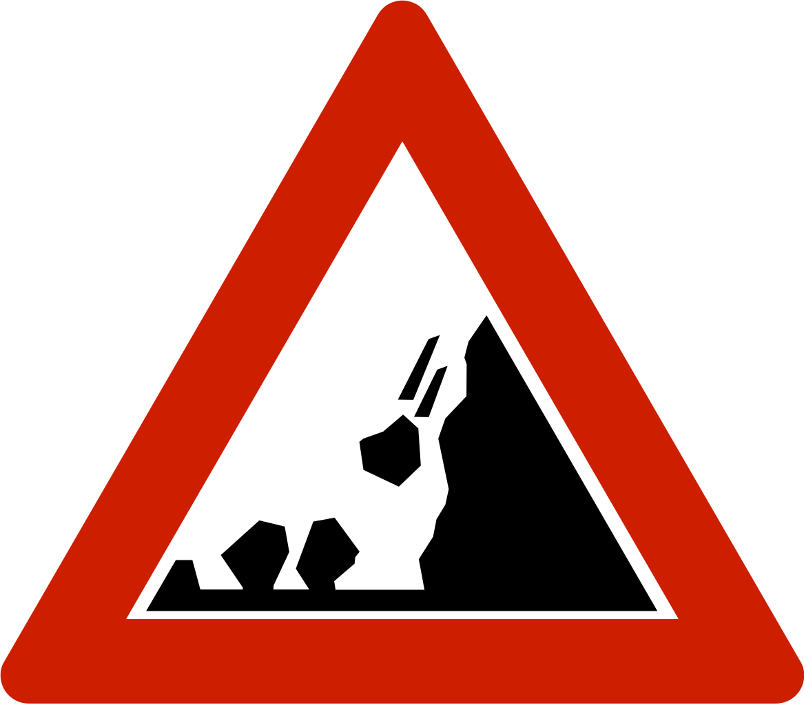 transparent-dirt-road-clipart-falling-rocks-ahead-sign-png-download