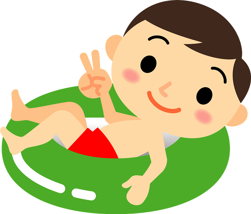 Swim Ring Child Boy Clipart - Cartoon - Png Download (800x680), Png Download
