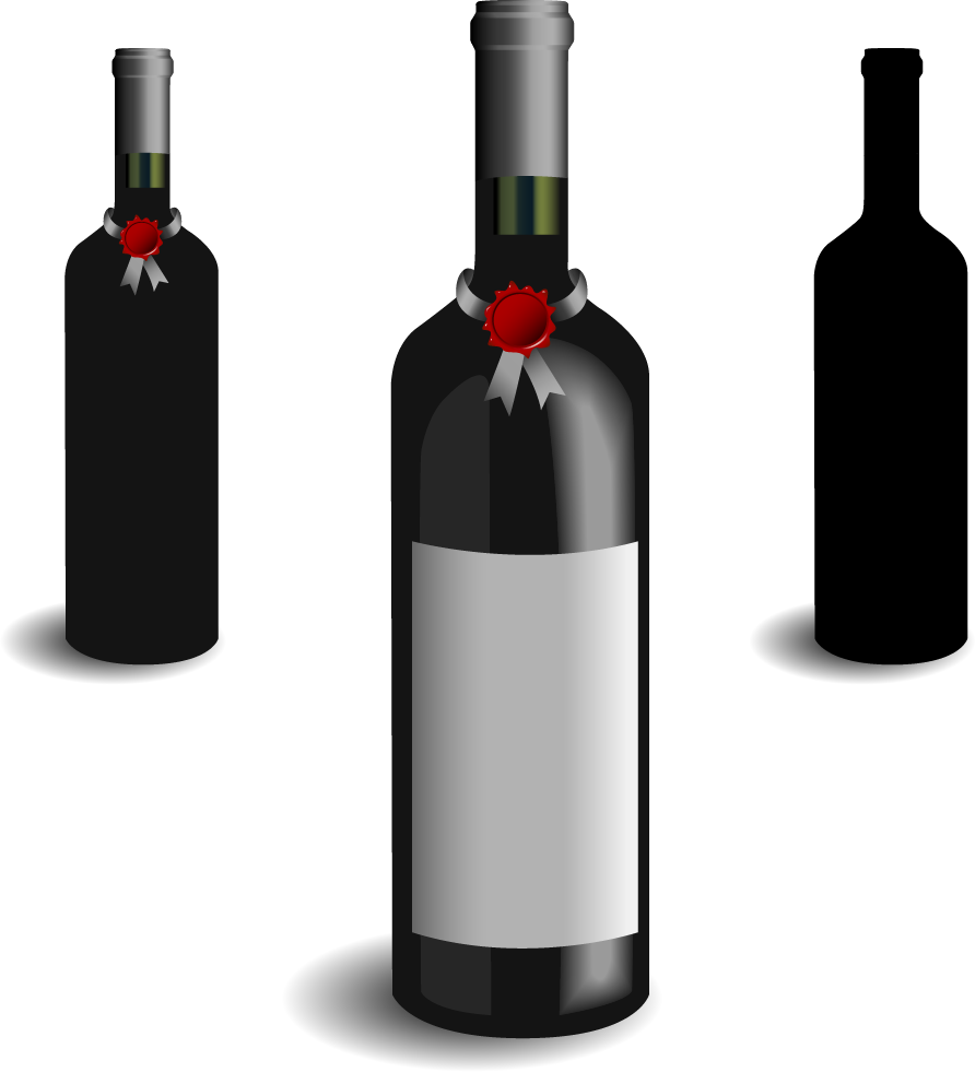 Red Wine Butylka Bottle - Wine Vector Clipart (892x981), Png Download
