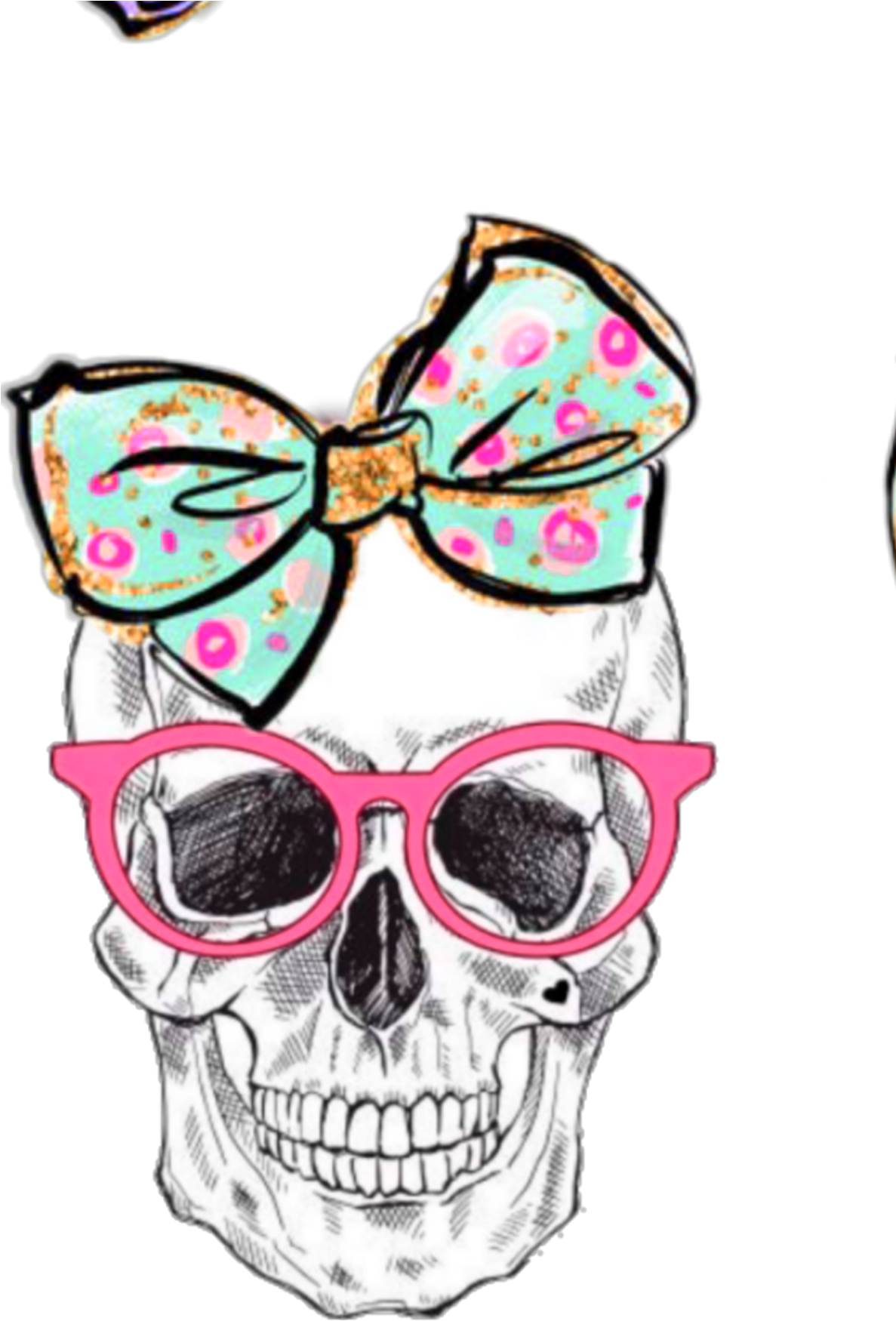 #skull #watercolor #handpainted - Imagens De Caveiras Femininas Clipart (1318x1773), Png Download