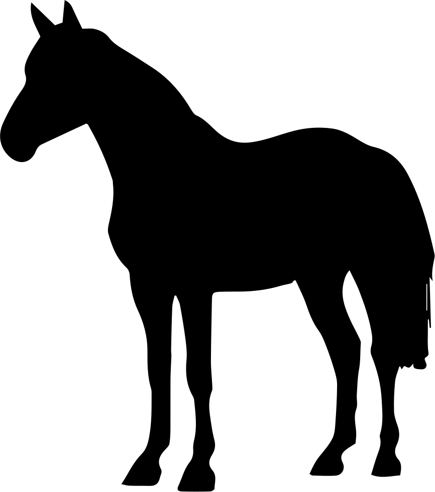 Arabian Horse Black Forest Horse Friesian Horse Silhouette - Standing Horse Silhouette Clipart (866x981), Png Download