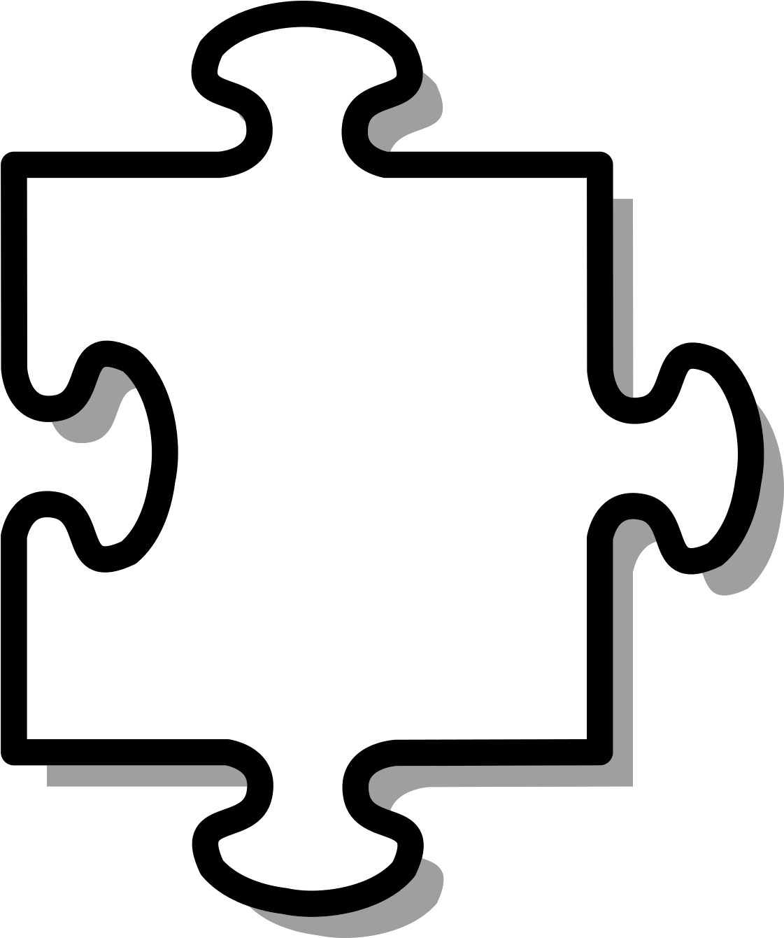 Puzzle Clipart Black And White - Png Download (1600x1600), Png Download
