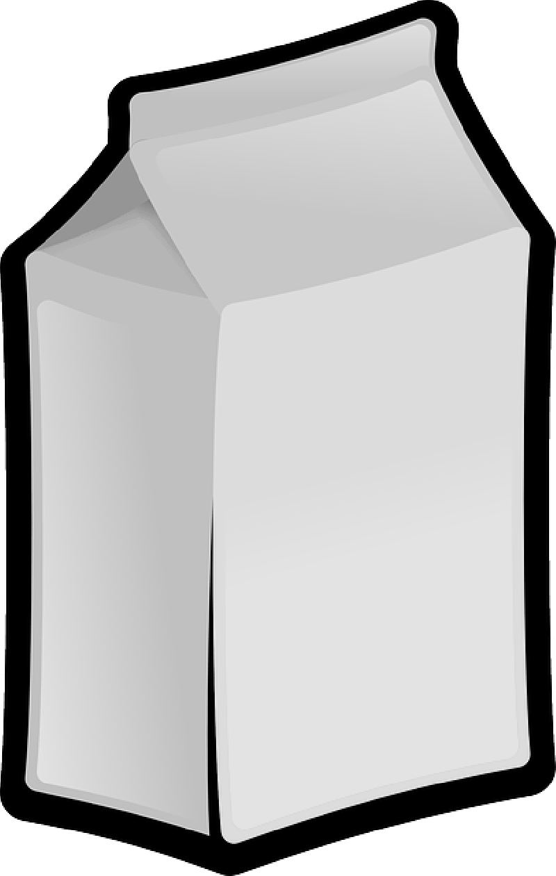 Box, Glass, Food, Outline, Bottle, Cartoon, Free, Milk - Milk Box Clipart (800x1261), Png Download