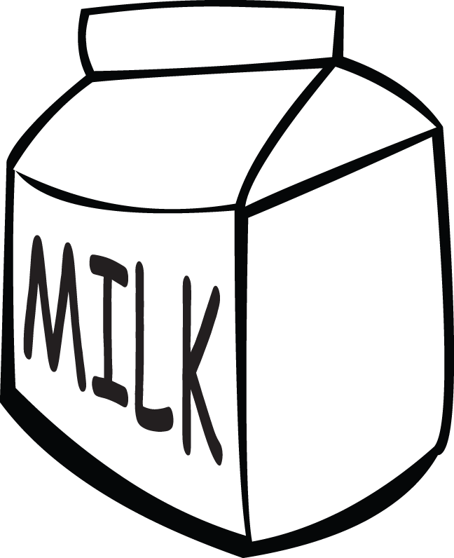 Milk Carton Clipart Black And White - Png Download (648x796), Png Download