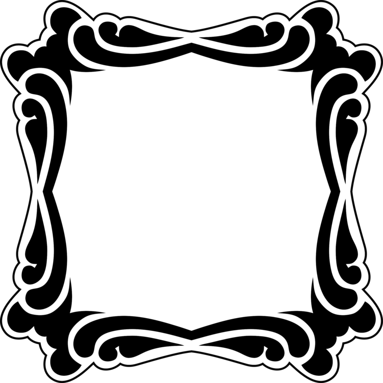 Picture Frame,monochrome Photography,line - Cuadro Vector Vintage Clipart (750x750), Png Download