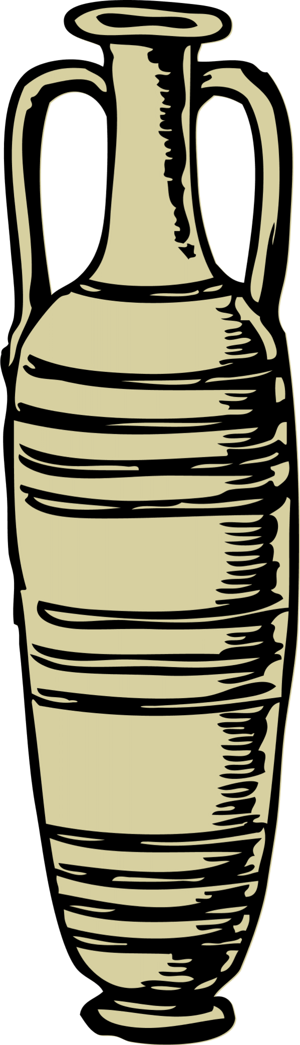 Amphora Clip Art - Outline Surahi Clipart Black And White - Png Download (600x2088), Png Download