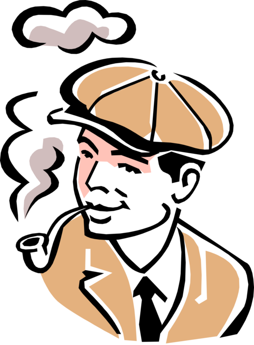 Vector Pipe Smoking - Cartoon Man Smoking Pipe Clipart (517x700), Png Download