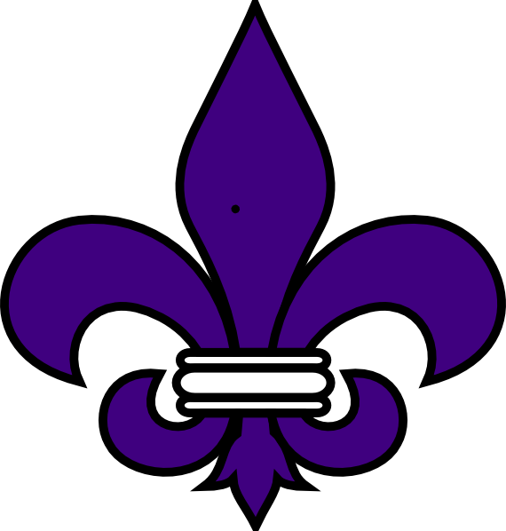 Purple Cross Clipart Vector Royalty Free Library Purple - Gray Fleur De Lis - Png Download (570x598), Png Download
