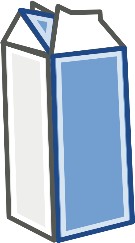 Milk Carton Clip Art - Open Milk Carton Clipart - Png Download (441x791), Png Download