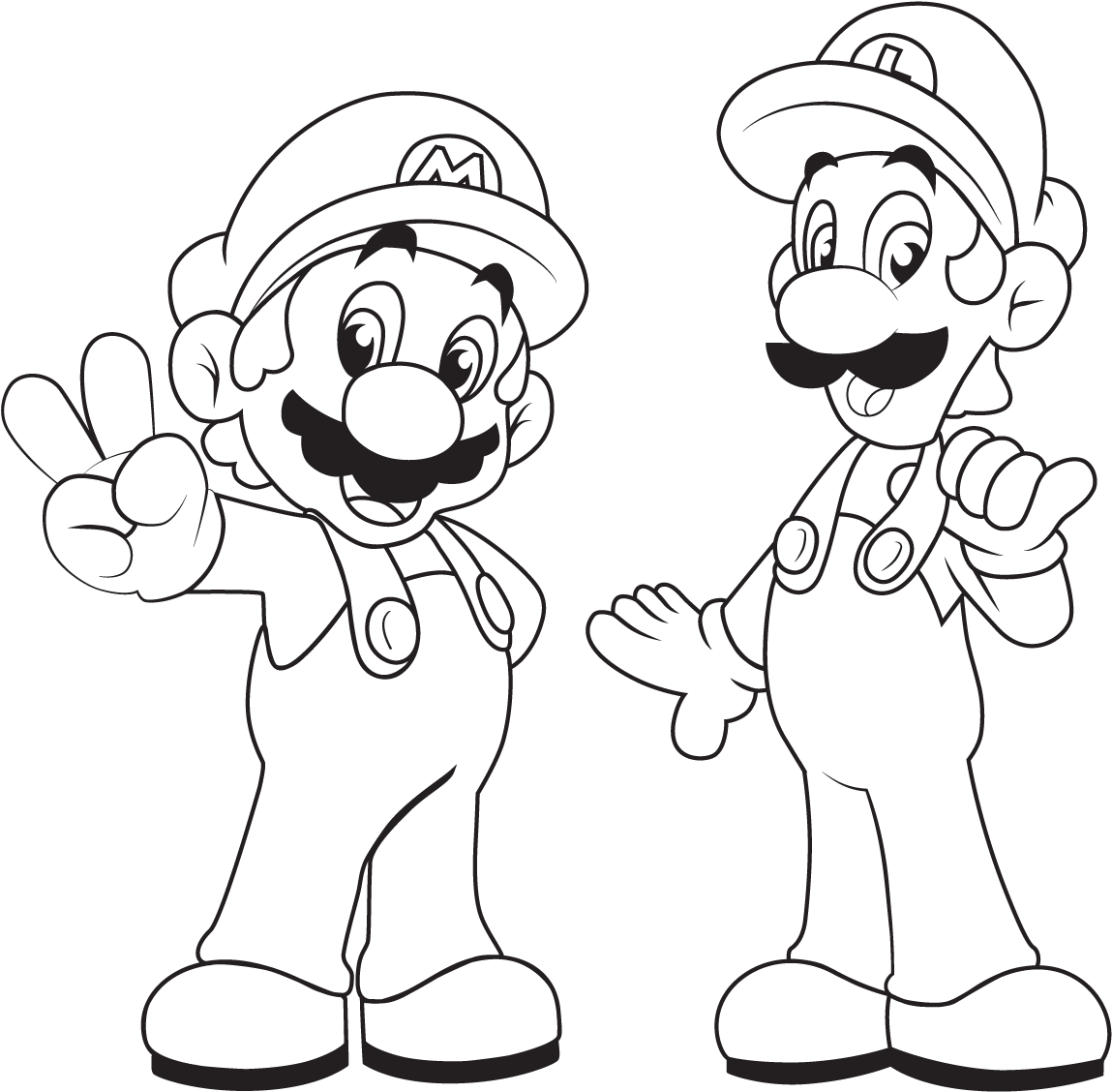 Collection Of Free Luigi Drawing Easy - Easy Mario And Luigi Drawing Clipart (1173x1159), Png Download