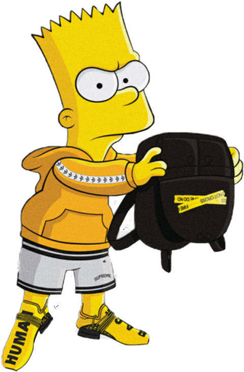 De Bart Simpson Supreme Clipart (480x730), Png Download