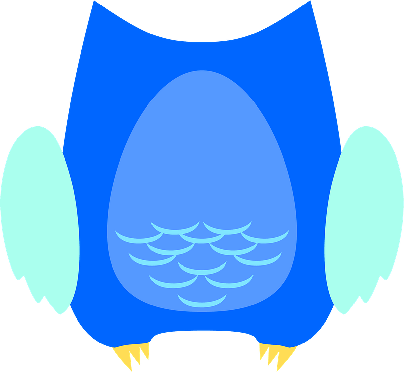Blue Cartoon Owl Back Clipart - Png Download (800x737), Png Download