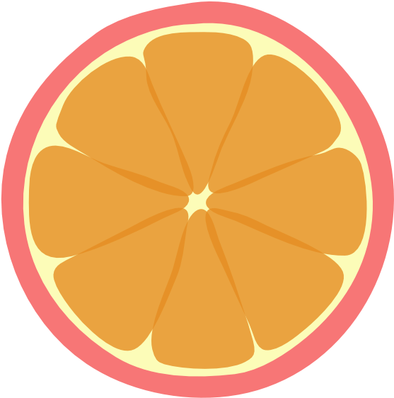 Pink Tangerine Brighter Orange Clip Art - Oranges Slices Clipart - Png Download (594x597), Png Download