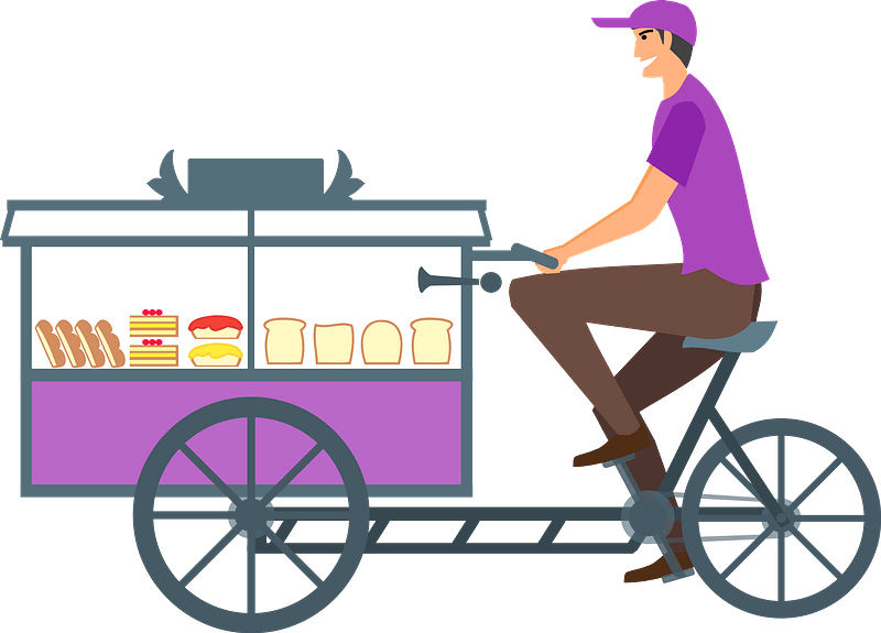 222 1036 Bread Seller With Cart Clipart - Bread Seller Clipart - Png Download (800x575), Png Download