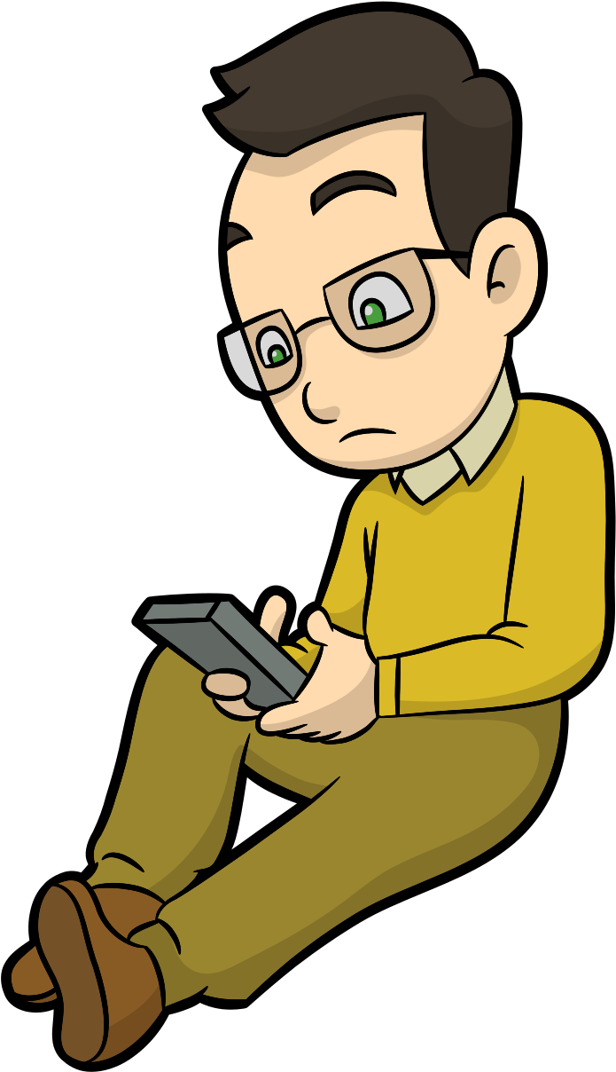 Guy On Phone Cartoon Clipart (1200x1497), Png Download