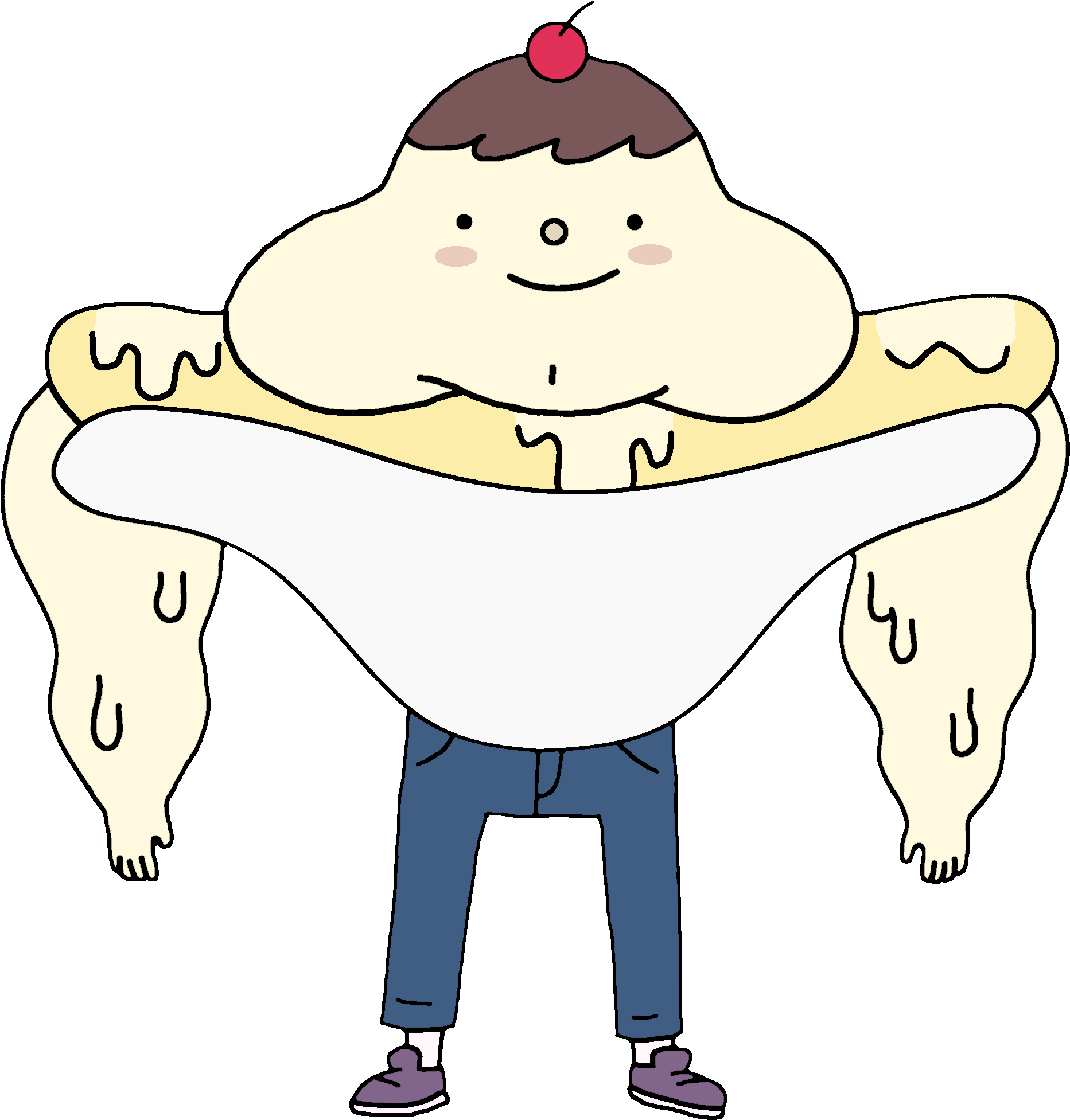 Transparent Banana Split Clip Art - Cartoon - Png Download (1865x1953), Png Download