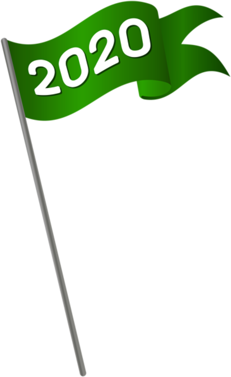 2020 Green Waving Flag Png Clipart - 2020 Green Clipart Transparent Png (800x1297), Png Download