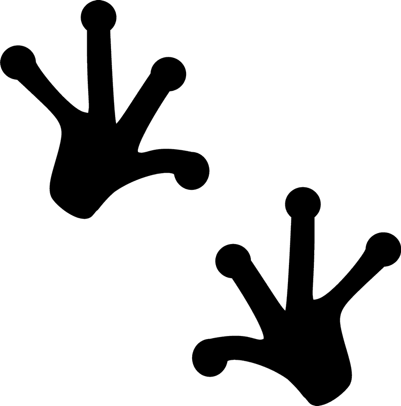 Animal Track Rubber Stamp Postage Stamps Cat - Frog Tracks Black And White Clipart (791x800), Png Download
