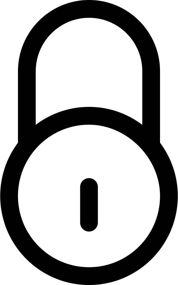 Lock Circular Padlock Outline Tool Symbol - Charing Cross Tube Station Clipart (614x980), Png Download