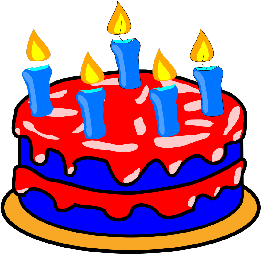 Cake Barcelona Svg Clip Arts - Birthday Cake 5 Candles - Png Download (1024x1024), Png Download