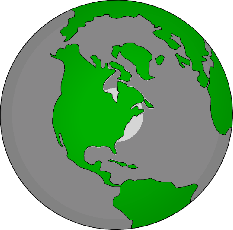  , Earth, World, America, Globe, Green, Blue, Geography - Grey And White Globe Clipart (800x788), Png Download