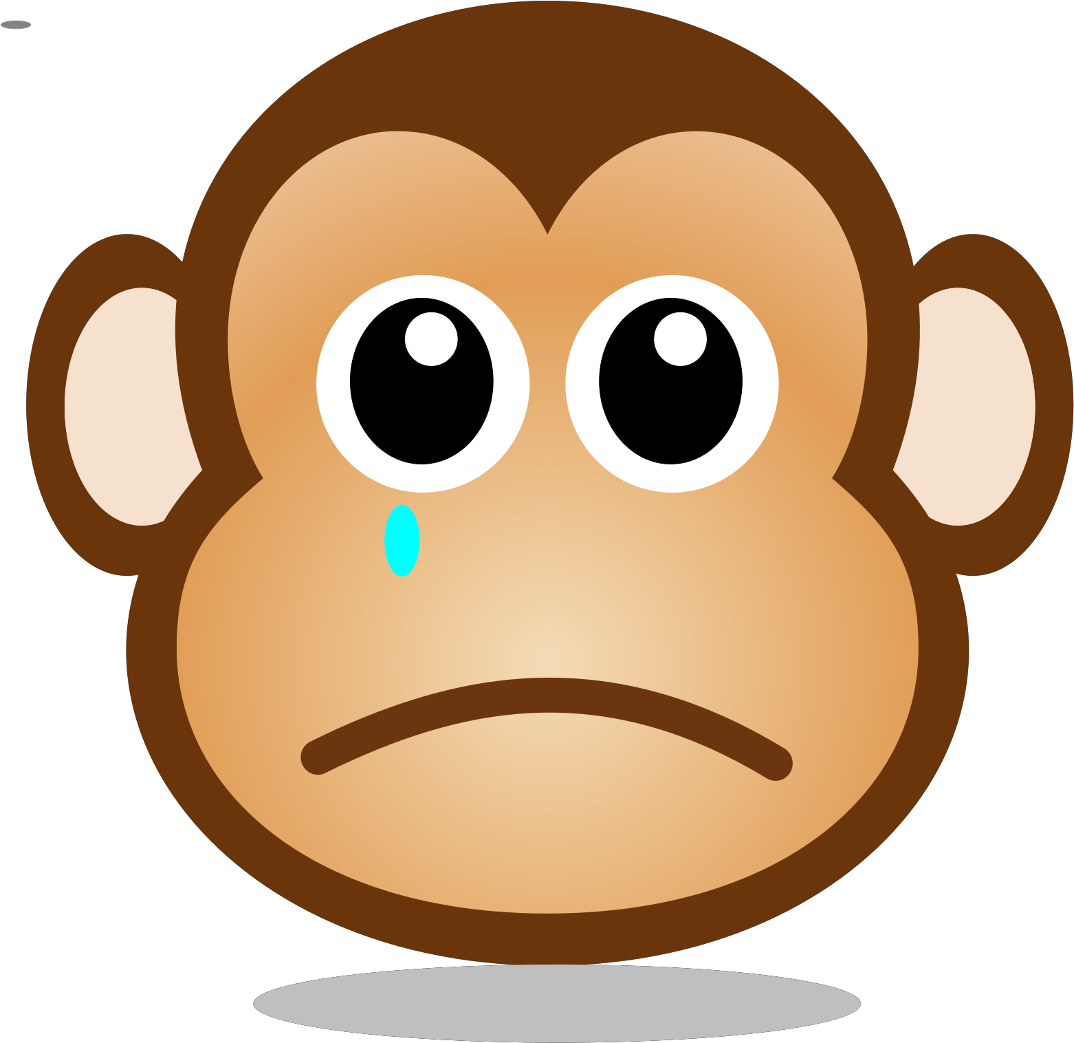 Sad Monkey Face Cartoon Clipart (1600x1600), Png Download