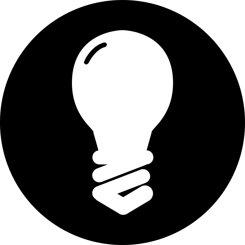 Light Bulb Icon - White Light Bulb Icon Clipart (800x800), Png Download