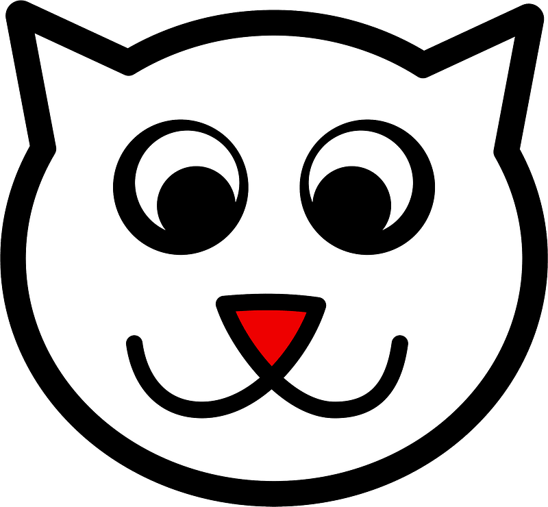 Cute Cat Face Clipart - Cat Face Clipart Black And White - Png Download (800x740), Png Download