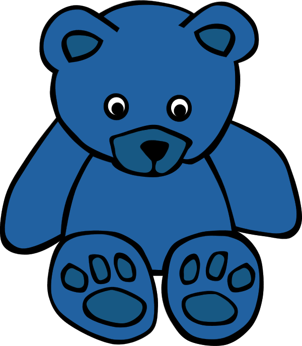 Blue Teddy Bear Clip Art Free � Cfxq - Blue Cartoon Teddy Bears - Png Download (600x687), Png Download