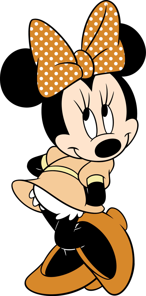 Minnie Mouse Orange Clipart (600x1217), Png Download