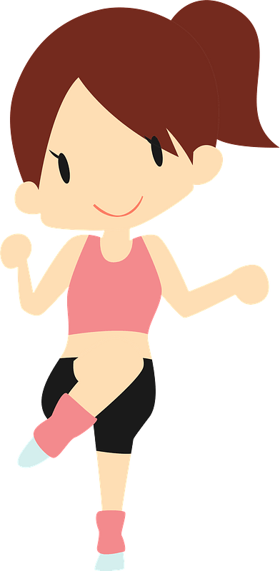 Woman Aerobic Exercise Clipart - Cartoon - Png Download (392x800), Png Download